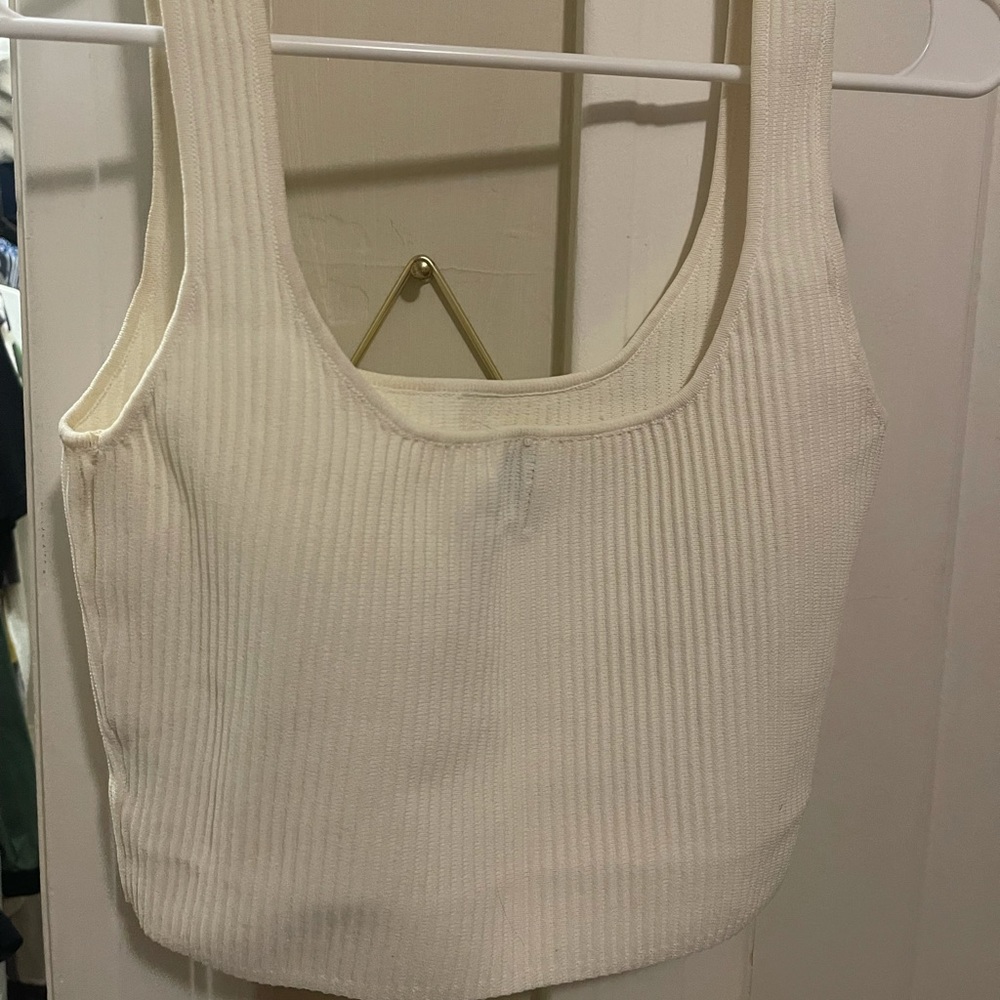 Amazonite crop top white